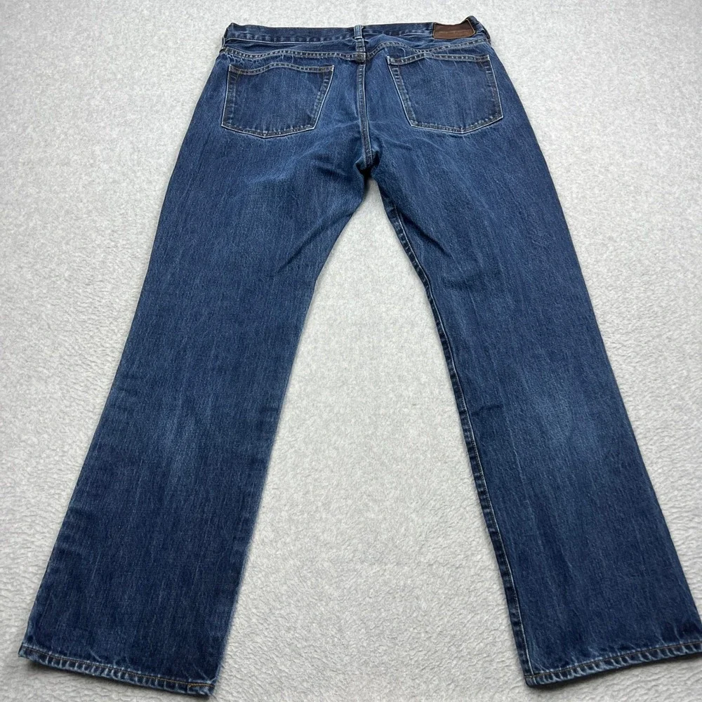 J. Crew 1040 Japanese Kaihara Jeans Men's 36x32 Blue Dark Wash Denim Straight